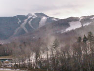 Snowguns continuing to blow snow at Killington