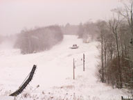 Snow Cats building half pipe at Bear Mountain, December 12, 2005