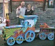 Peace train with artist Jim Boughton and Killington resident Sally Curtis