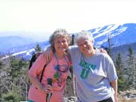 Summitting Pico, Connie and Judy on Pico Peak overlooking Killington