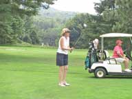 Mary and Carolyn at Williston Golf Course in July