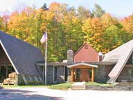 Birch Ridge Inn with a colorful fall backdrop