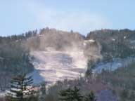 Wind whipped snow on Killington