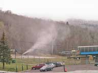 =Solitary snow gun in operation at K1 Base Lodge