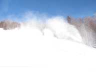 =Superpipe at Bear Mountain being coated with snow.