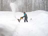 Snow Blowing around Birch Ridge Inn