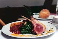 Rack of Lamb.  One of the many dishes on the menu at Birch Ridge