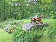 Chairs in the gardens behind the Birch Ridge Inn