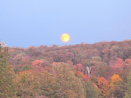 Moon Rising over Fall Foliage at Killington