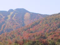 Killington Peak painted by nature in red and orange