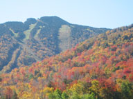 Beautiful Color on Killington Peak under crisp blue skies.