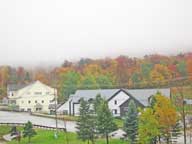 Where's Killington?  While abundant color is on display on Lower Rams Head, Killington peak is hidden in dense clouds.