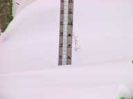 10 Inches of snow at the snow stake at Birch Ridge