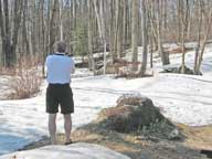 Still plenty of snow in the yard behind the inn.