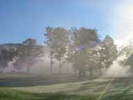 =Green Mountain National Golf Course with fog.