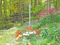 Fall flowers taking over the gardens around the Birch Ridge Inn. Snow stake in the background ready for winter.