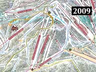 2009 Killington Ski Map depicting Sky Peak area