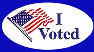 I Voted stickers handed out by poll workers in Killington