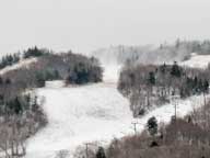 Snow making taking place at junction of Great Northern and Bunny Buster above Mousetrap