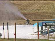 Fan gun making snow at Rams Head Magic Carpet