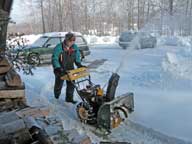 Moving some of the 5 inches of snow that fell at Killington last night