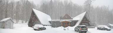 Birch Ridge Inn buried in snow.