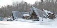 Birch Ridge Inn at Killington dusted with early February snow.