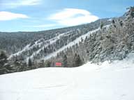 Plenty of good snow still left on the mountain.  Picture taken by Mary on Killink looking towards Double Dipper, Down Draft and Cascade.