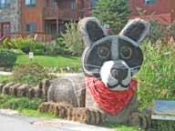 Raccoon Hay Sculpture at Snowed Inn