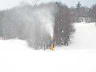 Snow making is ongoing around the Killington Resort. The fan gun on lower Skye Burst was operating this morning.