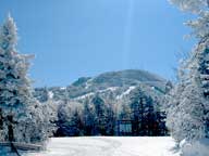 Killington Peak resplendent in bright winter sun.