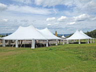 Tents in place at Killington's Roaring Brook Umbrella Bars for the Killington Wine Festival