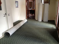 New carpet being installed at the Birch Ridge Inn