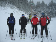 Veritable rogue�s gallery this morning on Killington.  From left - Howie, Dale, Mary and Chad