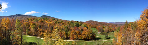 Overlooking holes 16 and 11 at the Killington Resort Golf Course