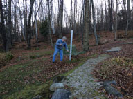 Getting leaves away from the Snow Stake to be prepared for snow.