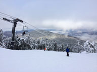 Looking north up the spine of the Green Mountains. Clouds moving in on Snowden, Rams Head, and Pico Peaks.