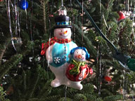 Snowman ornament on the Birch Ridge Inn Christmas Tree