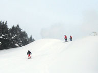 Ruts, Ed, and the Bagel push off Skye Peak on Gateway headed towards the Stash and Bear Mountain.