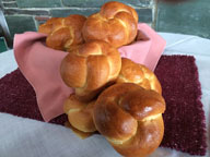 Fresh Baked Frizzie Rolls at back!