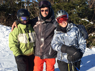 Ruts, Suzy and Cathy enjoying some snow and sun at Killington