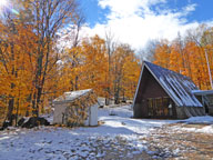 First snowfall of the 2016-2017 winter season surrounds the Birch Ridge Inn at Killington